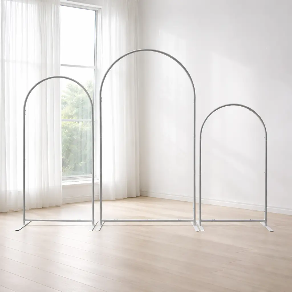3 PCs Silver Wedding Arch Metal Flower Stands With Carrying Bag-HLK Aluminum Ornaments Decor Decoration