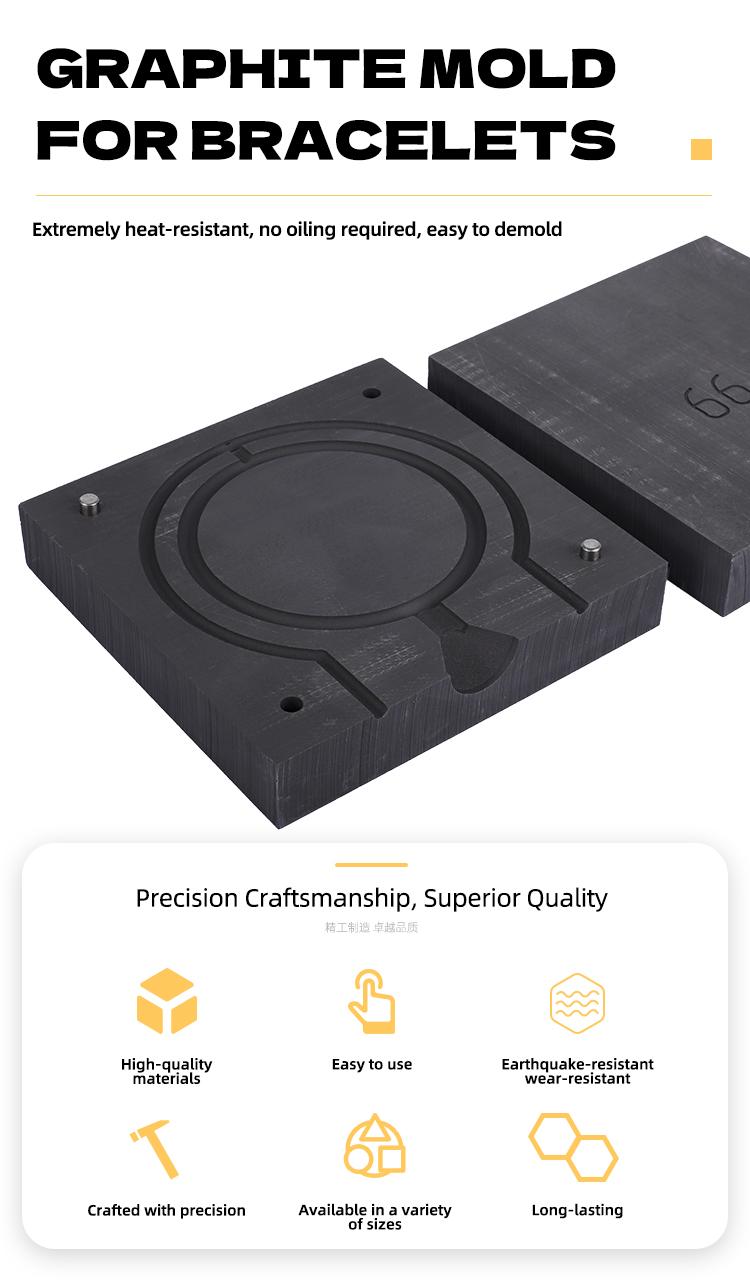 Graphite Bangle Casting Mold – High Temperature Resistant Metal Casting Mold for Gold & Silver Jewelry Making