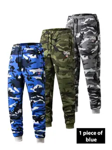 Men's Printed Camouflage Drawstring Pants, Casual Comfortable Loose Fit, Ankle Binding Sports Sweatpants, Daily Wear Underwear, Fitness Sports Pants