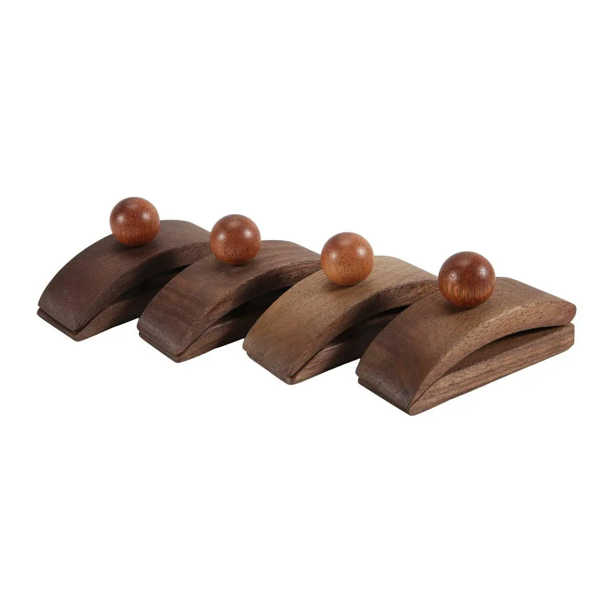 Solid Walnut Wood Tapestry Wall Hangers 4 Pack Quilt Hangers, Blanket Hanger Clamps for Display, Wooden Wall Clips