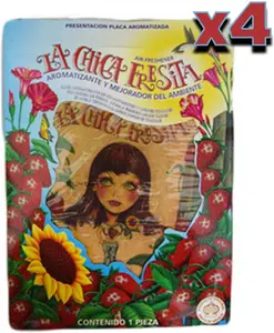 cf-4  La Chica Fresita Automotive Air Freshener, Strawberry, 4 count
