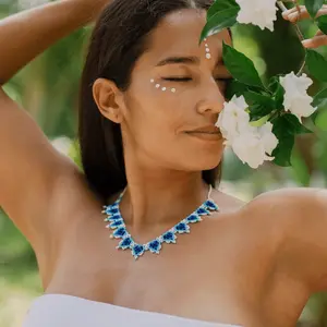 Blueberries - Native Beaded Necklace Inspired by Fruit - Handmade by Mexican Artisans - Mother Sierra