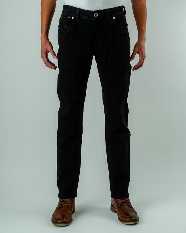 Western Bull Men's Straight-Cut Jeans Style A01 - Heavyweight Denim with Embroidered Pockets & Bold Stitching for Comfort & Durability