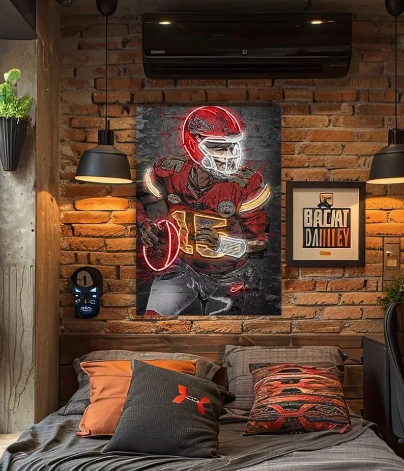 [Unframed] MVP Quarterback Wall Art Kansas City Canvas Football Poster Canvas Print Sports Home Decor B251 Birthday Gift