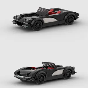 164pcs Black Brick Convertible Sports Car Building Blocks Model with Red Interior & Four Round Headlights – Buildable Supercar Kit, Perfect Christmas, Thanksgiving, Anniversary Gift for Kids & Car Lovers, Display & Collectible Toy