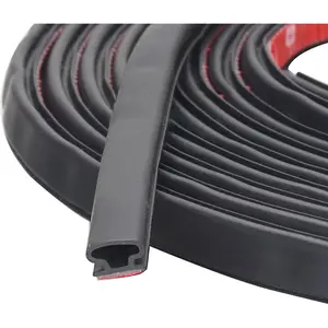 Rubber Weather Stripping Seal Strip for Doors/Windows,  Self-Adhesive Weatherstrip Soundproofing Black 19.68
