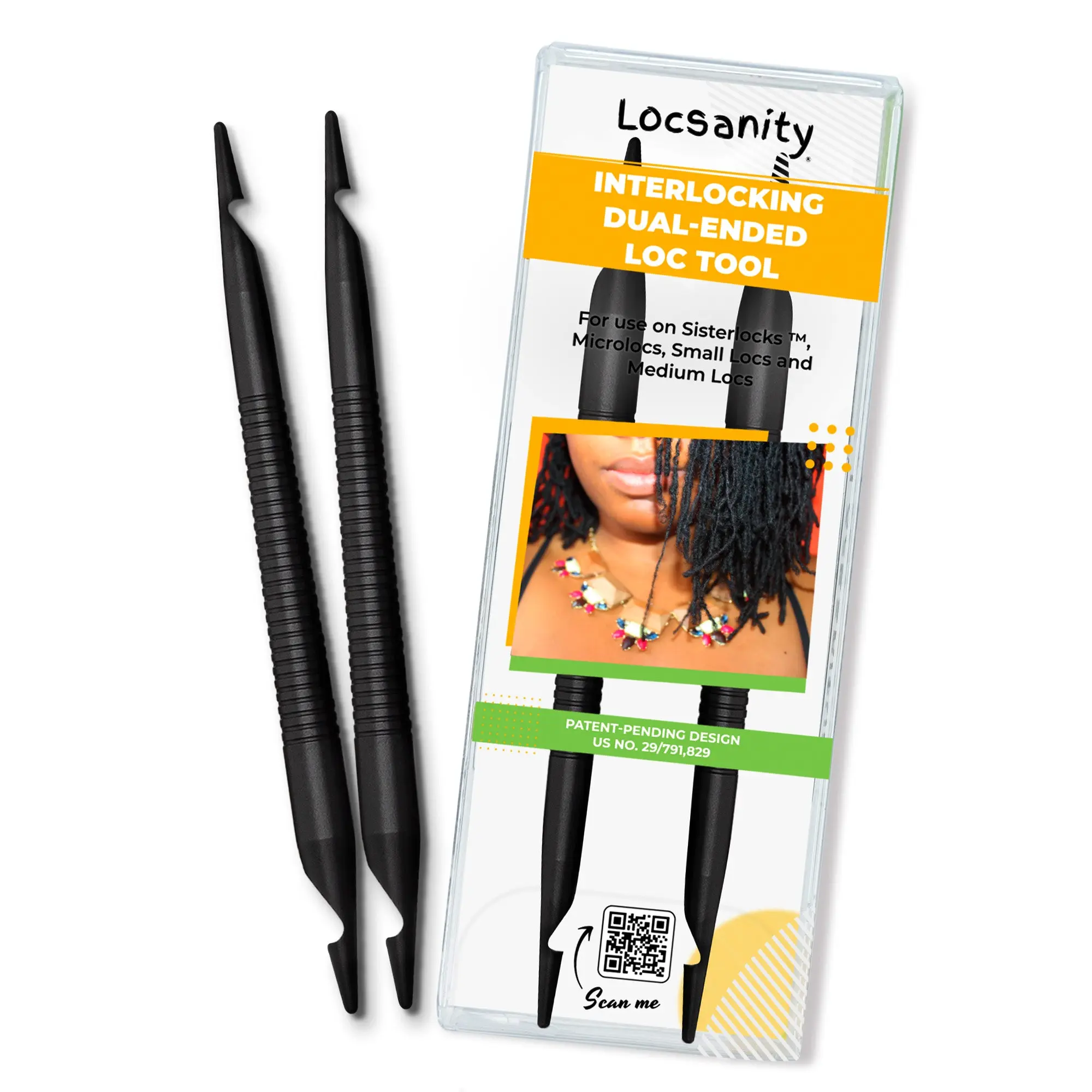 Locsanity Durable Interlocking Dual-Ended Dreadlock Loc Tool for Sisterlocks™, Microlocks, Small & Medium Locs – Salon-Grade Redesigned Metal Heatless Haircare Accessory (2-Pack)