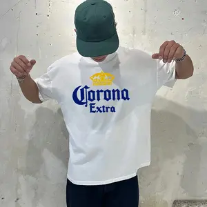 Men's Sunset Lager Print Casual Pure Cotton Short-Sleeved Shirt Unisex Casual Wear Suitable For Spring And Summer Cool Graphic Tee For Men Gift For Beer Lovers Classic Round Neck Clothing Soft Cotton Fabric Suitable For All Seasons