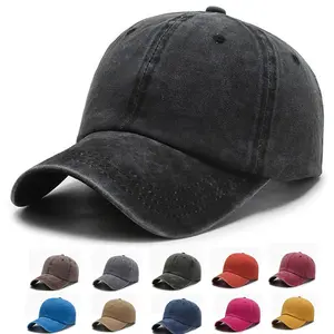 Washed Plain Baseball Cap, Retro Adjustable Dad Hats Gift for Men/Women,Unstructured/Cotton