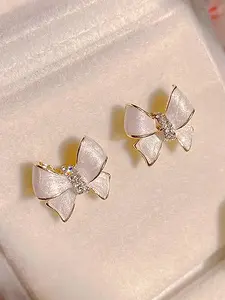 1 Pair Pretty Cubic Zirconia Butterfly Stud Earrings For Women For Wedding Engagement Anniversary Party Jewelry Valentine's Day Gift Ear Studs