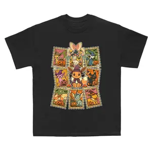 Eevee Halloween Shirt, Witch Costume Stamp Style Tee, Cute Kawaii Umbreon, Sylveon, Vaporeon, Espeon, Jolteon Fall TShirt