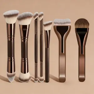 Professional Dual-Ended Makeup Brush Set, Premium Synthetic Fiber Foundation Concealer Powder Brush, Makeup Blending Brush, Face and Eye Contouring Tool for Women