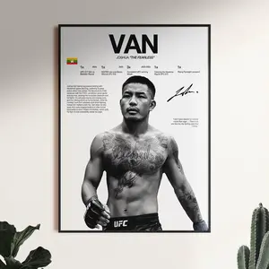 Joshua Van Printable Poster, UFC Flyweight Fighter Wall Art, Combat Sports Decor (No Framed)