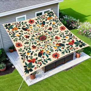 1 Piece - Bohemian Floral Sunshade - Canopy, Lightweight Polyester, Suitable for Beach, Camping, Garden, Picnic - Outdoor Adventure Sunshade (Poles Not Included)