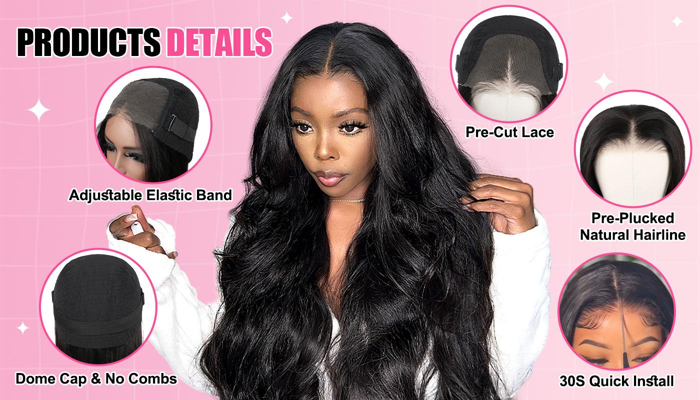 OQ HAIR Body Wave Pre Cut Lace 613 Blonde Wigs Wear Go Glueless Wigs Quick and Easy Install Hairstyle
