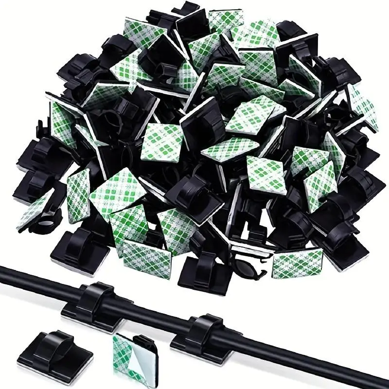 30pcs Self-Adhesive Cable Clips - Keep Your Cords Organized & Out of Sight! - Adhesive Back - For Home & Office Use - Perfect Gift for Tech Lovers - Desk Cable Organizer - Desk Organizers