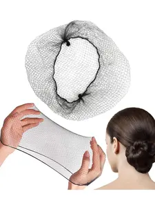 300Pcs Black Hair Net 12" Invisible Elastic Hair Nets for Women and Men - Perfect for Hair Bun, Sleeping, & Kitchen Food Service