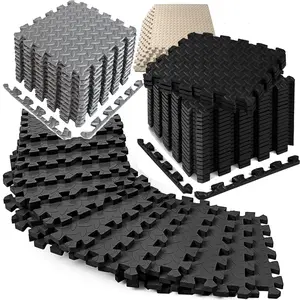 12~20Packs Exercise Puzzle Mat , Gym Flooring Mat Cover EVA Interlocking Foam Floor Tiles Protector for Home Gym, Non-Slip Waterproof Workout Equipment, Kids Play Areas