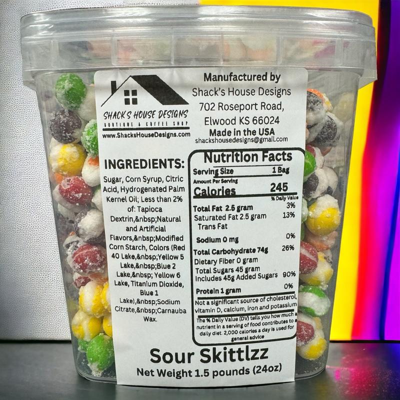 1.5 Pound Freeze Dried Sour Skittlzz freeze-dried candy skittles pop'd skittles pop
