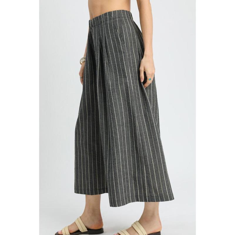 Umgee Pinstripe Crop Palazzo Pants