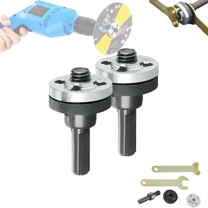 Electric Drill Angle Grinder Connecting Rod Set, Angle Grinder Tool Drill Arbor Mandrel Adaptor with Replacement Grinders Flange Nuts, Flange Nuts and Spanner Wrench for 10 to 13 mm (2 Set)
