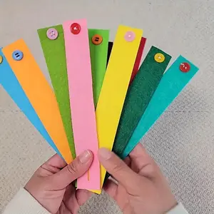 Montessori Early Education Materials, Non-Woven Fabric Button Bracelets, Random Color Learning Buttons Set, Educational Toy for Kids