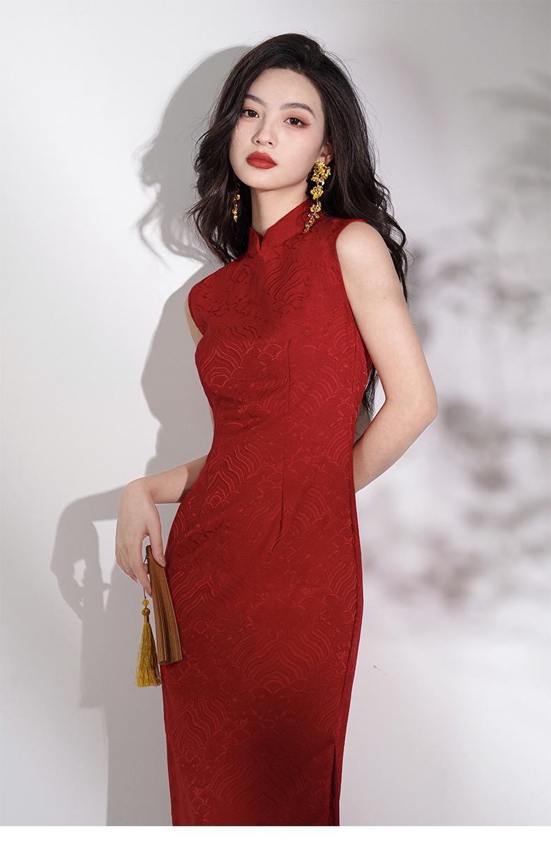 Chinese Red Simple Temperament Dress