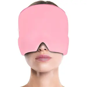 Migraine Relief Cap, Hot & Cold Headache Hat Gel Ice Pack Mask, Face Compress Heating Cooling Head Wrap for Stress, Sinus, Puffy Eyes & Hangover Summervibes