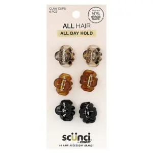 Scunci Mini Octopus Claw Clips, 6 Pieces