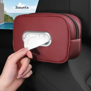 Car Tissue Holder, 3 Counts Wall-mounted Tissues Box Cover for Car Backseat, Tissue Box for Car Storage & Organization [without Tissue]