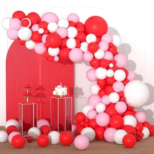117 PCS Red, Pink & White Balloon Arch Kit Strawberry Garland for Baby Shower & Party Decor