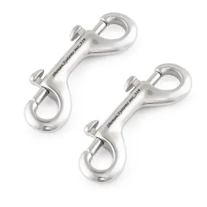 Double Ended Bolt Snap Hooks, 2 Pack Stainless Steel Double Ended Bolt Snap Marine Grade, 3.5 Inch Metal Chain Clips for Diving, Dog Leash, Horse Tack, Feed Buckets