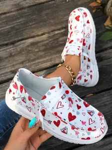 NewWomen's Cartoon Heart Print Low Top Sneakers,Cute Casual Shoes, Canvas Shoes for Daily Wear,Versatile Round Toe Women's Shoes,valentine's day,date shoes,unisex by desigh.