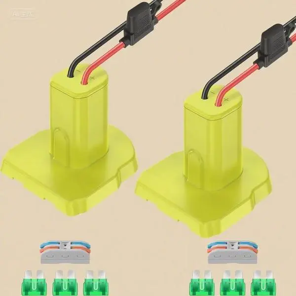 18V Battery Conversion Kit with 12AWG Wire & Fuses - Power Wheel Adapter for DIY Ride On Toys - Compatible with Ride On Truck, RC Cars, Robotics - Includes Wire Terminals & Power Connector - Reusable, Easy Installation