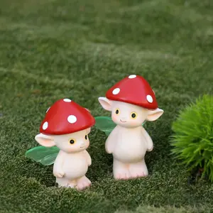 2 Piece Colorful Mushroom Fairies, Creative Fluorescent Winged Elves, Garden Bonsai Statues, Statue Figurines, Garden Gnomes, Garden Sculptures, Home Gift, Fairy Tale World Scene Decor Accessories
