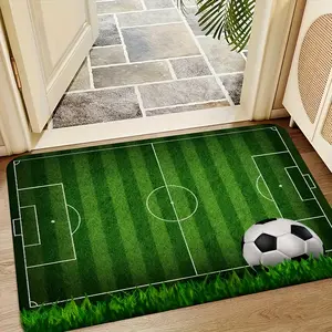 2D Football Field Printed Floor Mats Welcome Mats Mats for Children's Play Area Home Decorations for Football Enthusiasts Entrance Carpets Decorative Items