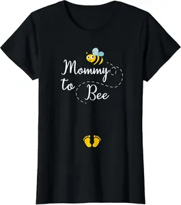 100%cotton Mommy To Bee T-Shirt, Womens Cute Pregnancy Announcement T-Shirt Top Summer