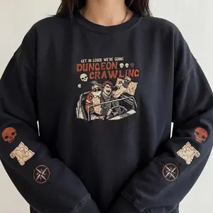 Embroidered Dungeon Crawling Sweatshirt, Sleeve Embroidery Princess Donut Hoodie, Dungeon Crawler Carl