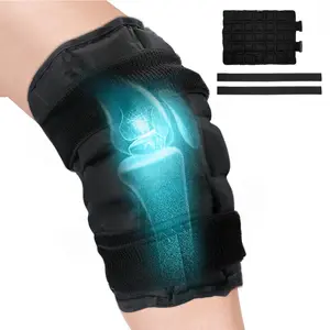 Reusable Knee Ice Pack Wrap, Cold & Hot Compress Knee Support, Knee Compression Sleeve for Women, Men, Athletes, Knee Cold Packs for Running Jogging Cycling