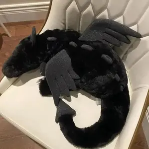 Jellycat Onyx Dragon Plush Doll – Giant Black Fantasy Dragon Stuffed Animal Cute & Fierce Bed Decor Interactive Pet Toy