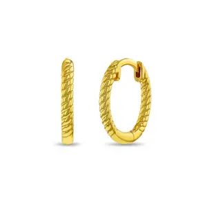 Twisted Rope Kids / Teen Earrings Hoop - 14k Gold Over Sterling Silver