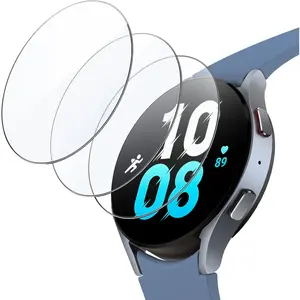 Screen Protector for Samsung Galaxy Watch 5/4 44mm, Tempered Glass 2.5D Round Edge, HD Clear, 3 Pack