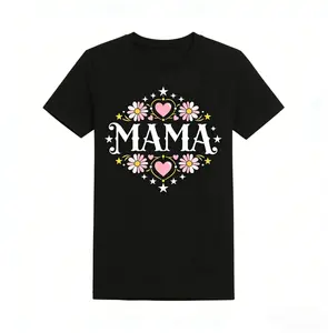Mother's Day Gift MAMA T-Shirt, Beautiful Daisy & Heart Floral Mom Graphic Tee, Thoughtful Present for Mom, Perfect Spring Mother's Day Apparel