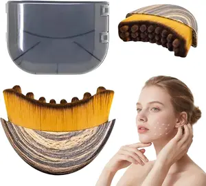 1PC Lymphatic Contour Face Massage Brush Sculpt Defined Jawline Anti-Puff Detox Glowing Skin Boost Serum Penetration