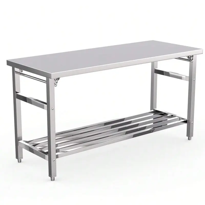 【Christmas Gift】24x60 in Heavy-Duty NSF Stainless Steel Work Table - Spacious Storage, Adjustable Undershelf, Durable Steel Frame for Restaurants, Kitchen to Workshop Use