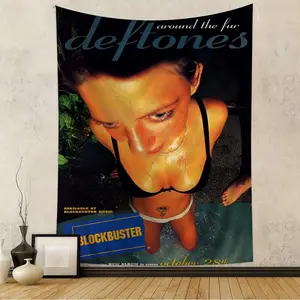 Hop Singer Star Deftones Music Colorful Tapestry Wall Hanging Hanging Tarot Hippie Wall Rugs Dorm Home Decor,Polyester fabric,Birthday/ Valentine's Day/ Boyfriend Girlfriend /Christmas/Halloween GiftsGift,And As a Birthday Present for Famil