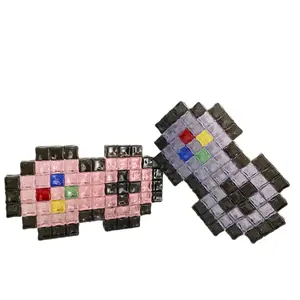 Pixel Art Gamer Controller Display - handmade - Glow in the Dark Acrylic Cubes for Gaming Enthusiasts