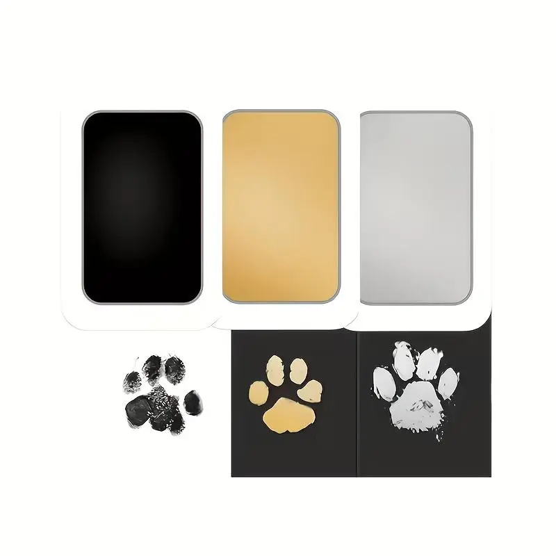 Pet Memorial Flannel Paw Print & Footprint Kit, 1pc Non-Mess Ink Pad Set for Dog & Cat Keepsakes