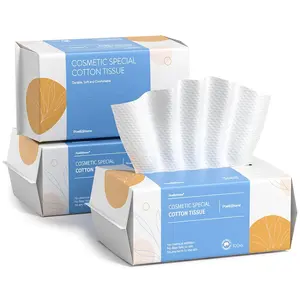 3 Pack Soft Dry Wipe, Cotton Tissue Face Towel, Disposable Facial Cleansing Cloths, Dry Wet Use for Sensitive Skin, Makeup Removing, Surface Cleaning (300 Count)