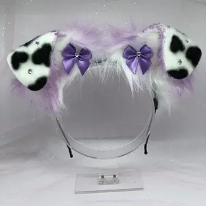 Purple Glam Dalmatian  Ear Headband Halloween costume